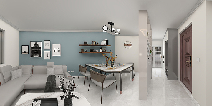 兴邦装饰恩榕-二手房改造93平-装修设计方案