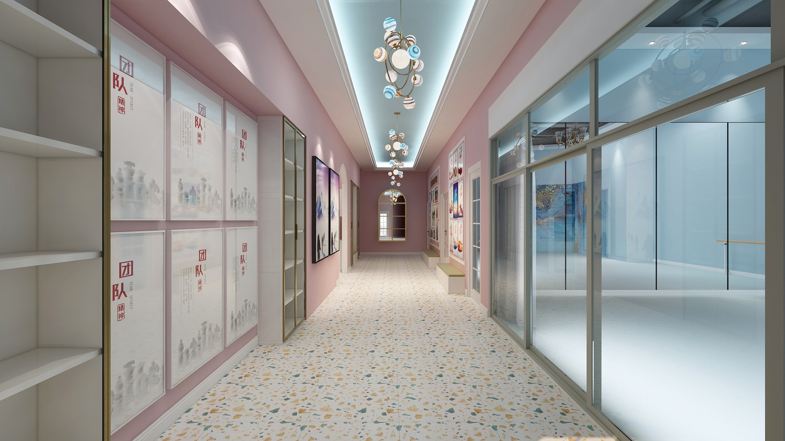 五度度度-舞蹈教室-文化展示长廊-装修设计方案