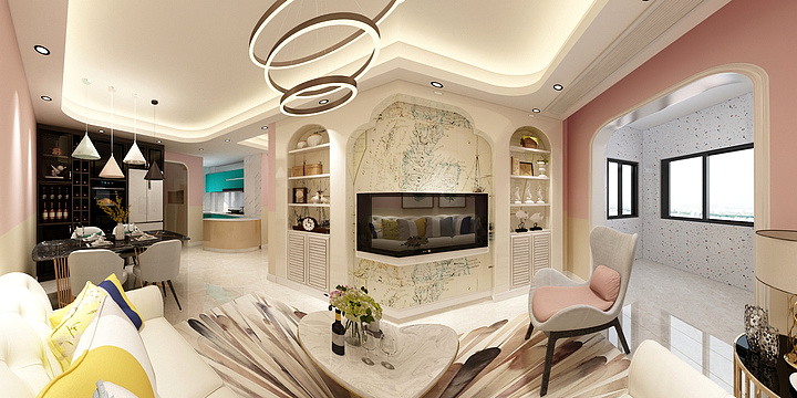 张毅-德信海德公园83.00㎡A2’3室2厅1卫1厨-装修设计方案