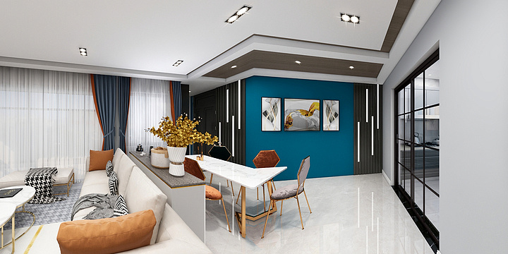 江小白997-昕辉滨江壹号院B2（98.83）现代-装修设计方案