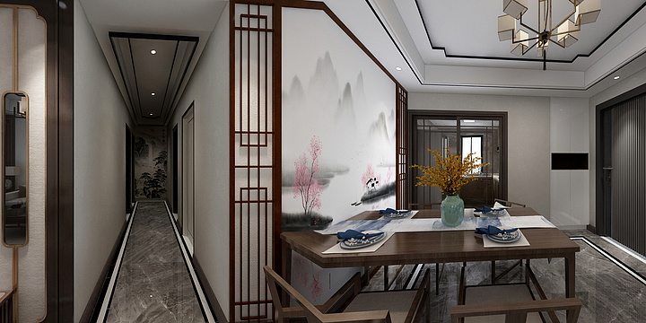 AAA沪沁装饰 张辉15161512379-玫瑰庄园115新中式-装修设计方案