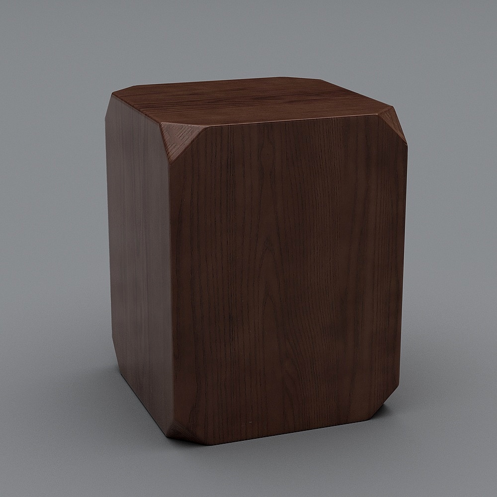 华松居-北欧系列116-15#木蹲凳子3D模型