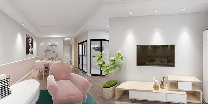 白晓鹏-德信海德公园【83㎡户型】北欧-装修设计方案