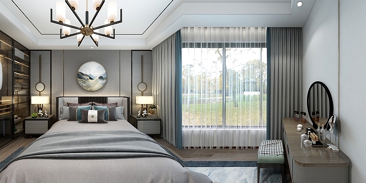 方衍生品装饰设计-新希望白麓城1-504 新中式-装修设计方案