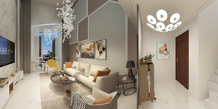 正版河山万里-富城二期（厨房有门）-装修设计方案