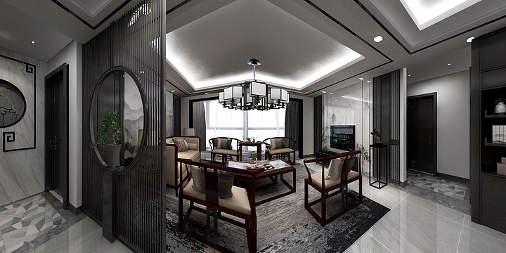 杭州图创全案设计阿坤-中天鹭鸶湾二期3栋03户型-装修设计方案