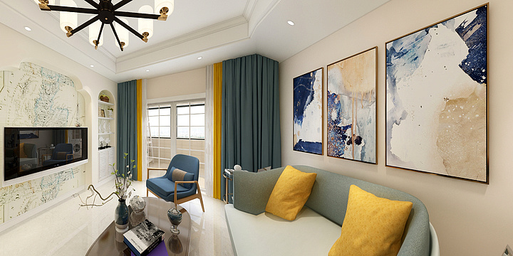 刘云飞-德信海德公园83.00㎡A2’3室2厅1卫1厨-装修设计方案