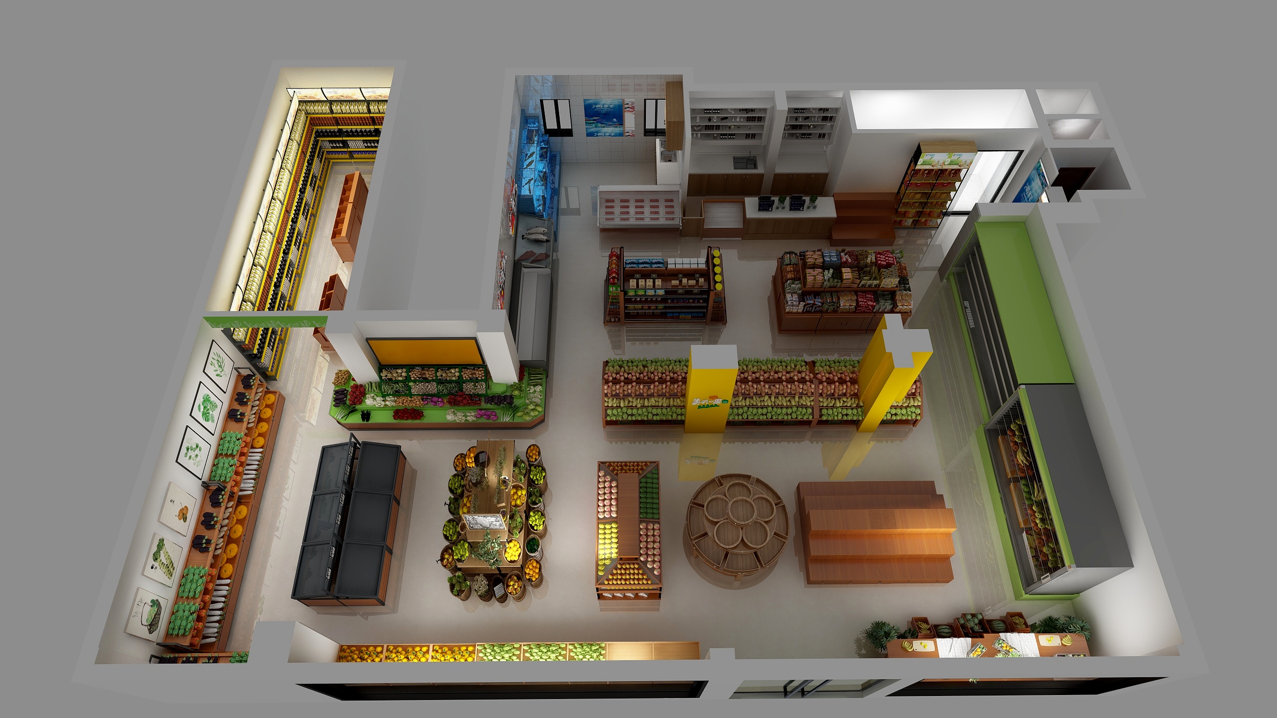 湖南三星空间装饰设计有限公司-乡间直供效果图方案二-装修设计方案