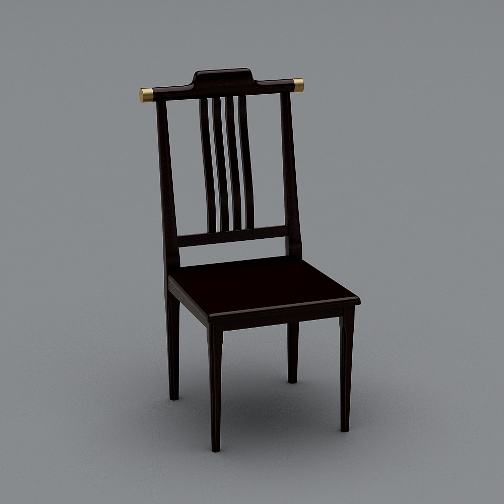 华松居-新中式系列X5206-8#餐椅3D模型