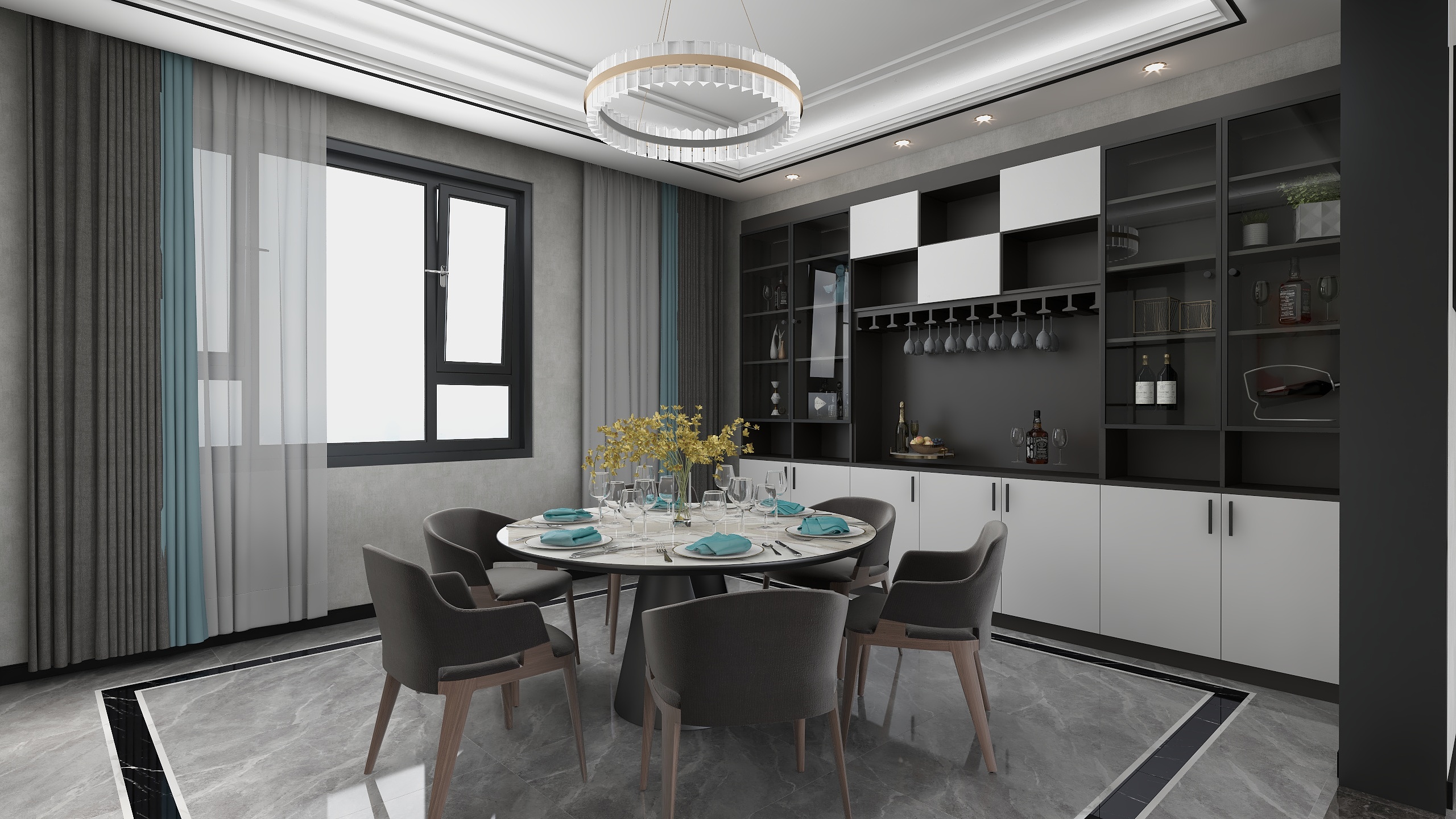 子阳11-222方现代三居装修效果图