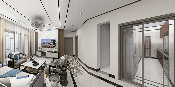 壹竹设计-正黄110m²B1户型-装修设计方案