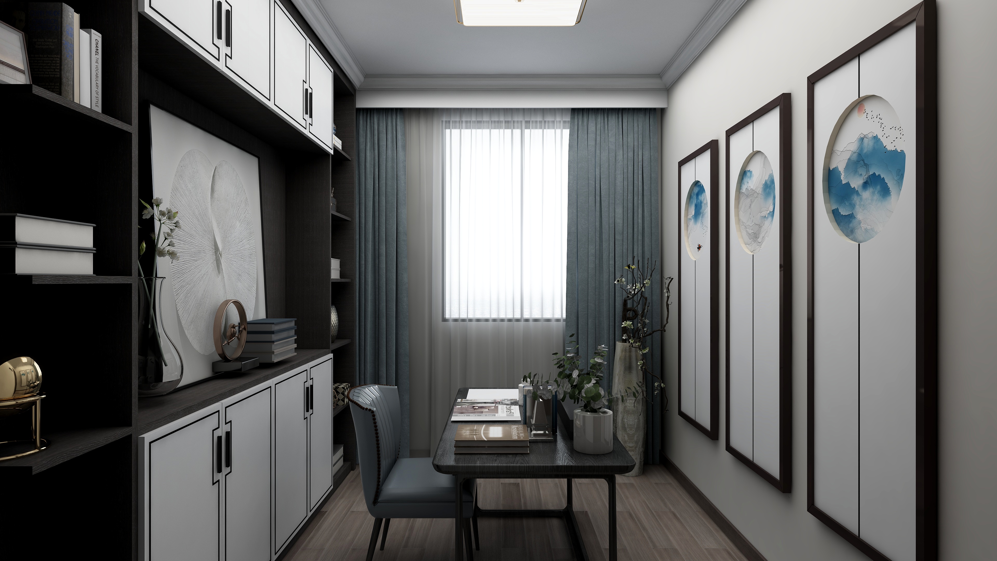 京安管理账号-85方新中式三居装修效果图