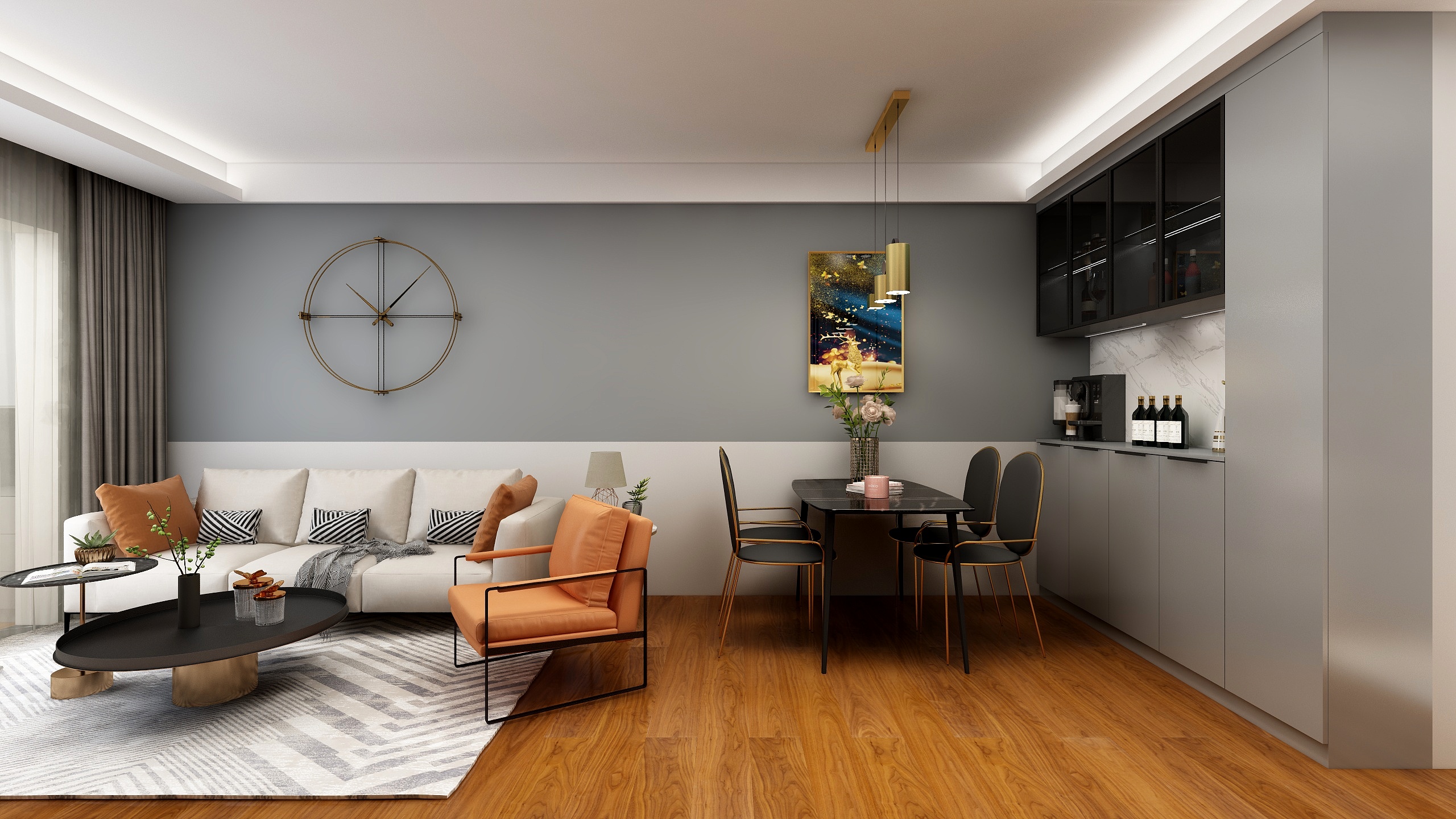 朱重源-德信海德公园83.00㎡A2’3室2厅1卫1厨-装修设计方案