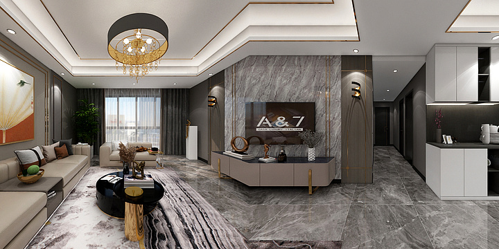 天盛立家装饰李远-雍景蓝庭龚府A4轻奢-装修设计方案