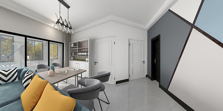 设计MrW-瑞和园89.50㎡B户型3室2厅1卫-装修设计方案