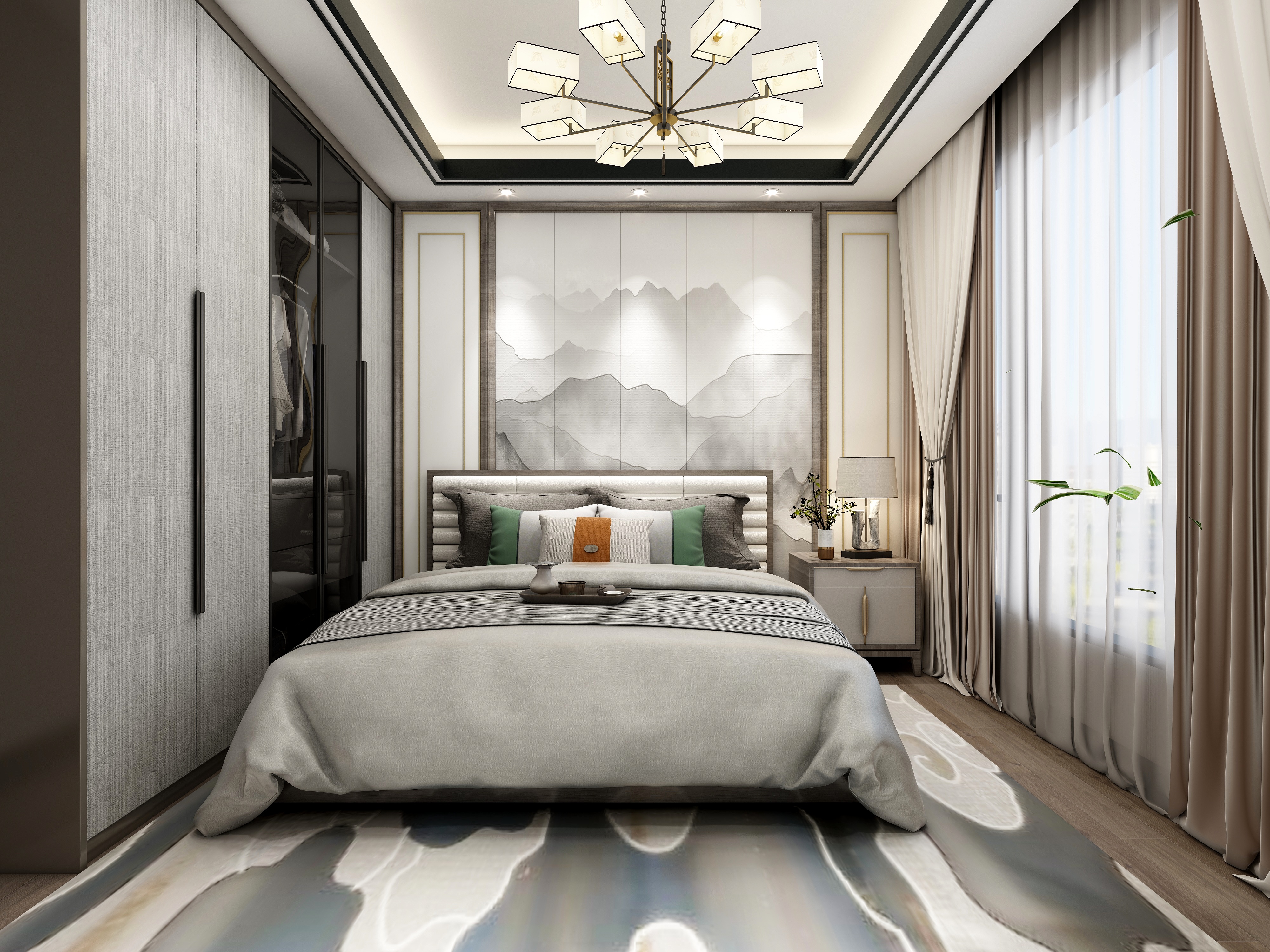 李青越-140平新中式设计装修效果图