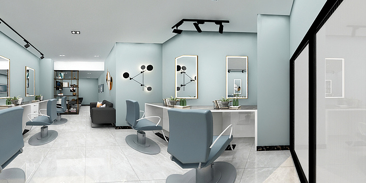 戴工007-万花筒理发店-装修设计方案