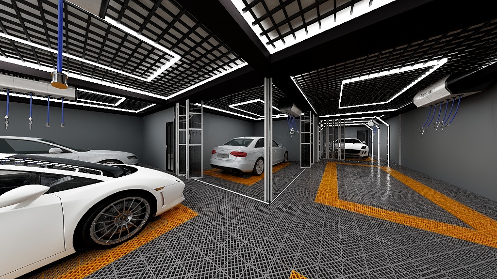 室內設計詹賢佳-博美汽车管‖工业风全景图-装修设计方案