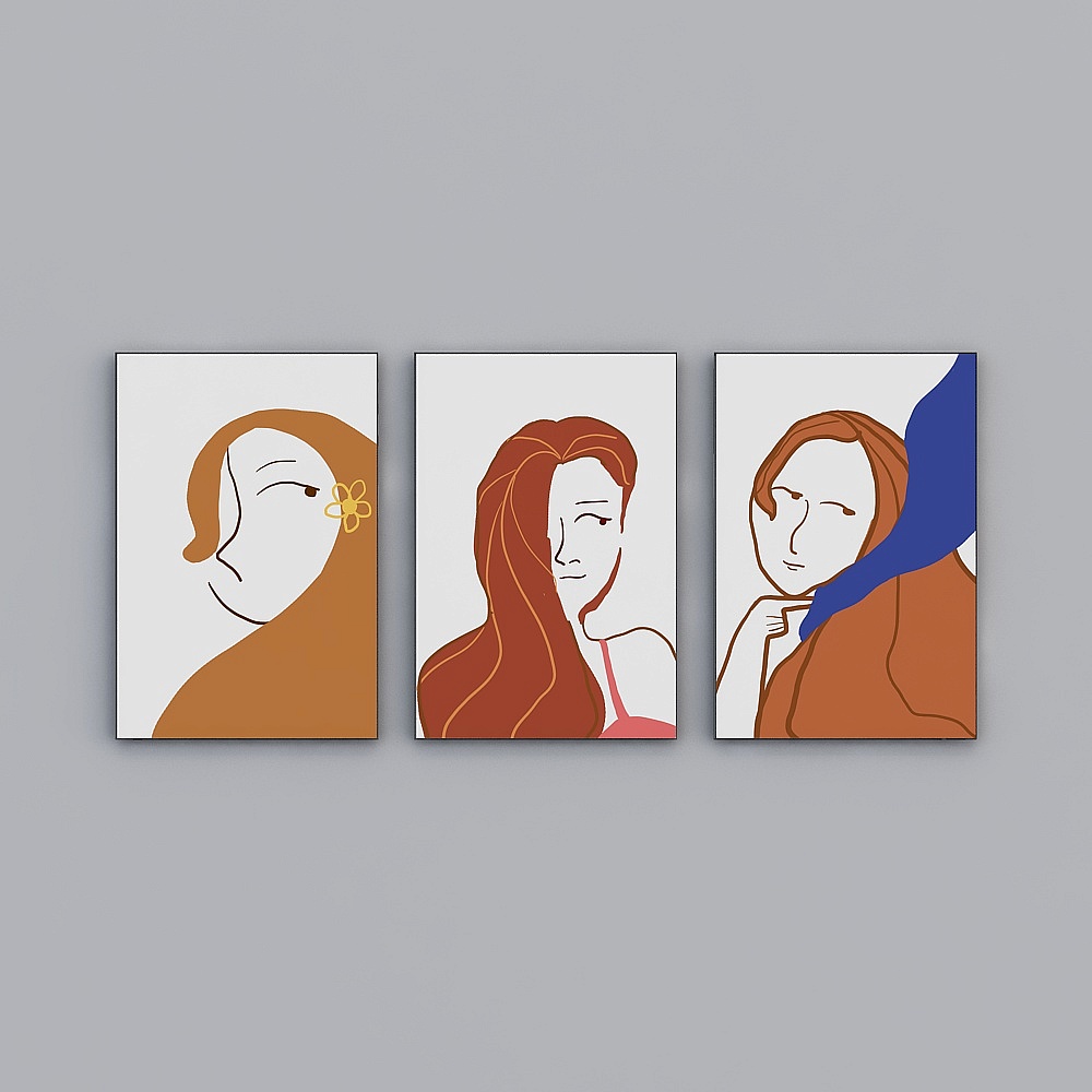 布饰家——抽象几何美女系列3D模型