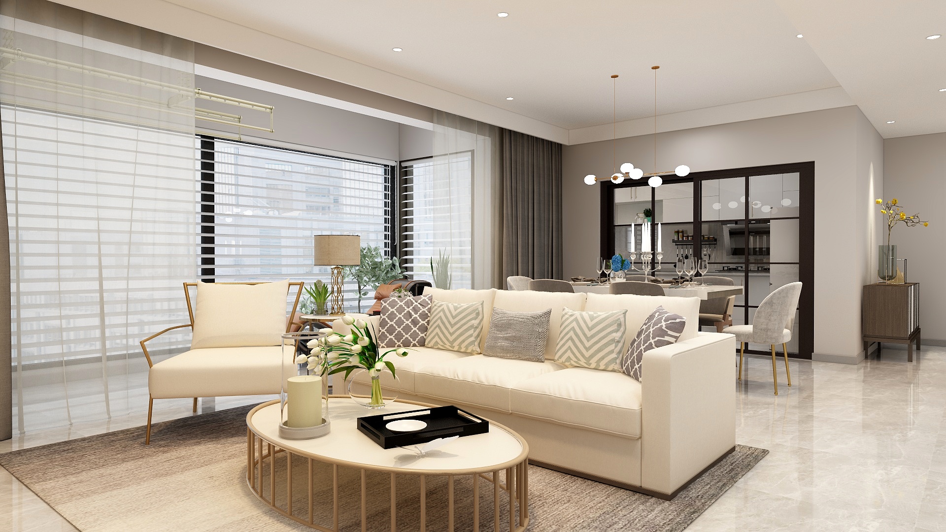 十沐宿设计工作室-现代简约轻奢港式装修效果图