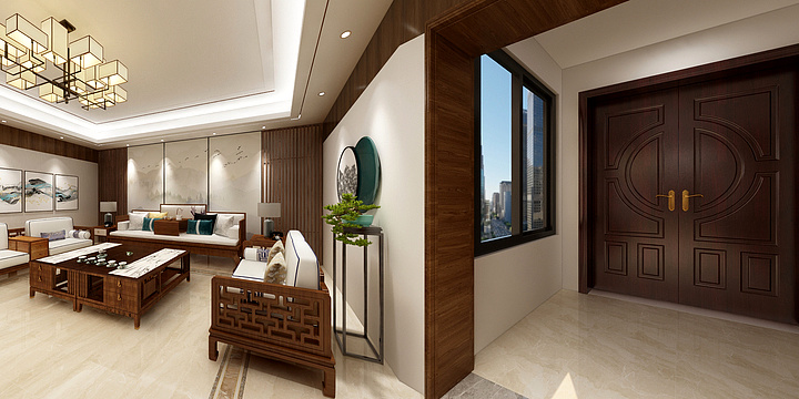 欧派简一设计总监张琳-孟村别墅中式-装修设计方案