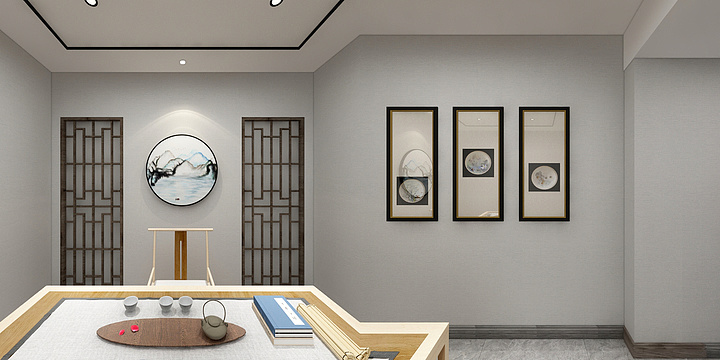侯兵-龙园茶室-装修设计方案