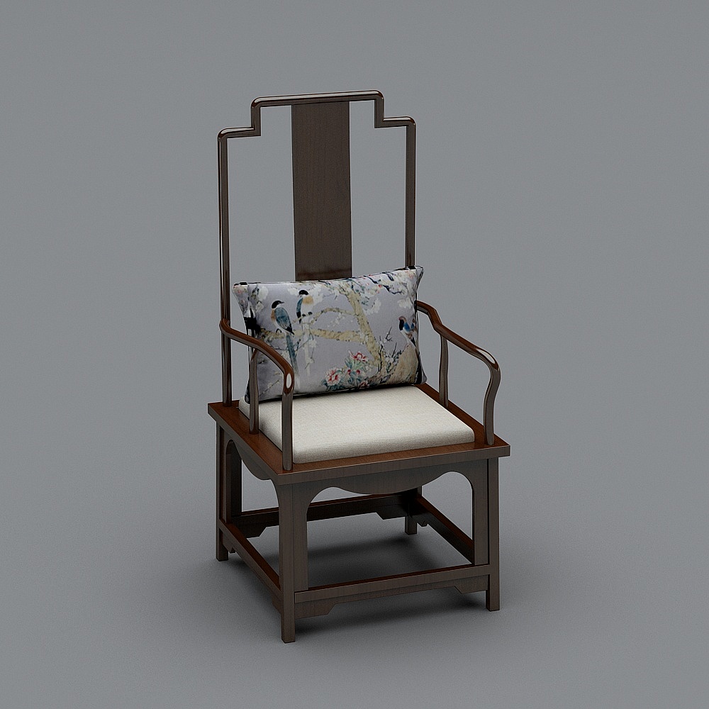 中式-单人椅021911143D模型