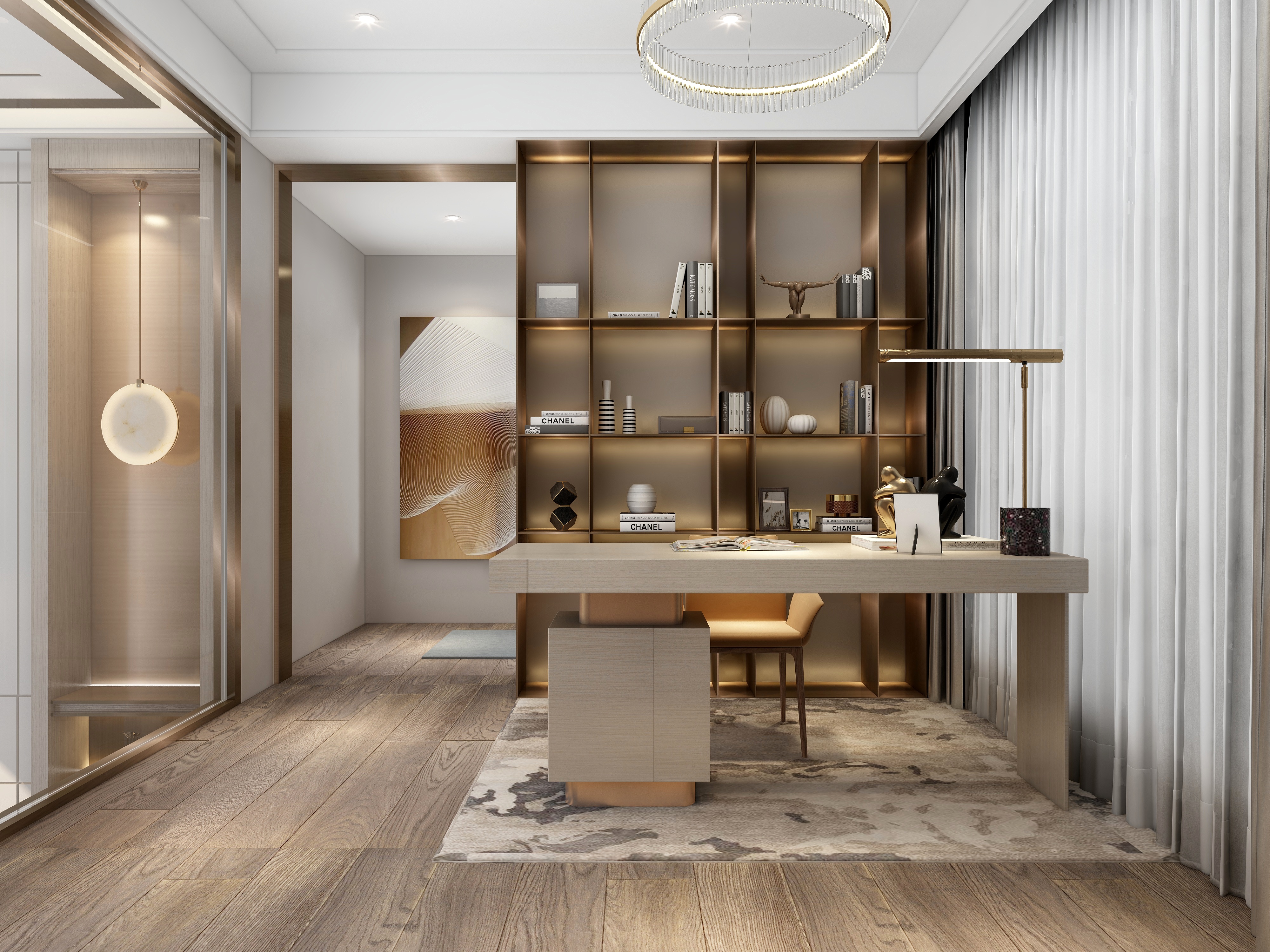 梁筑设计-《复式》金地壹悦府-若崖200平装修效果图