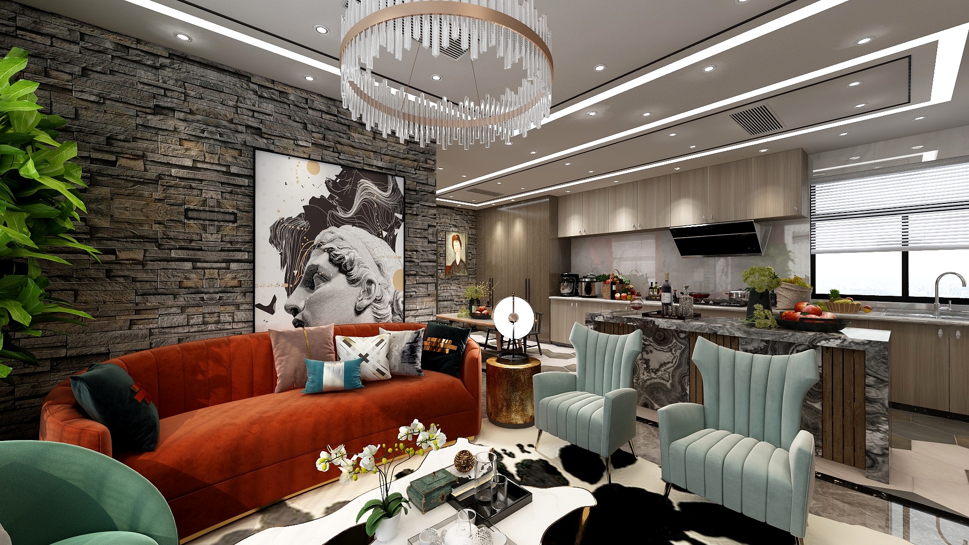 秦花醉月-软装资深考核loft户型-装修设计方案