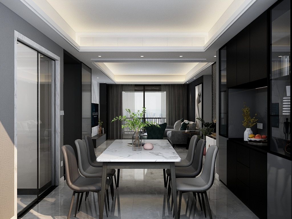 -chanw-室内设计-黑白灰-装修设计方案