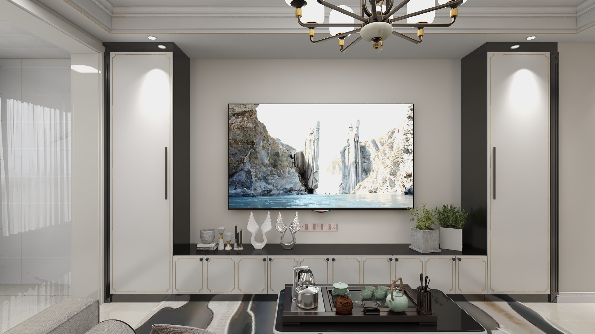 圻垣空间设计-兆宥-泰盈八千里34-客厅朝南-装修设计方案