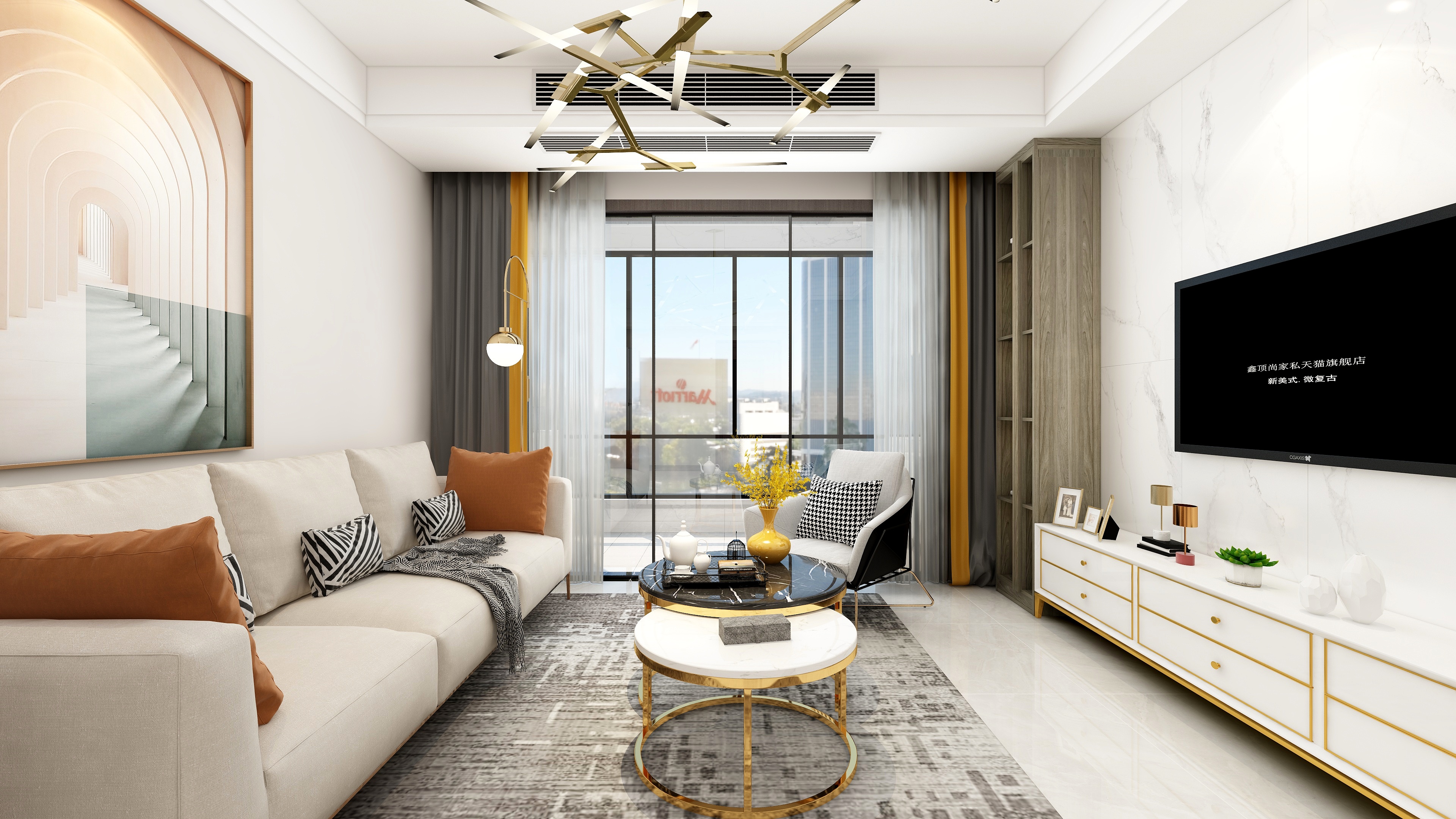 城市人家-子账号四-107方现代两居装修效果图