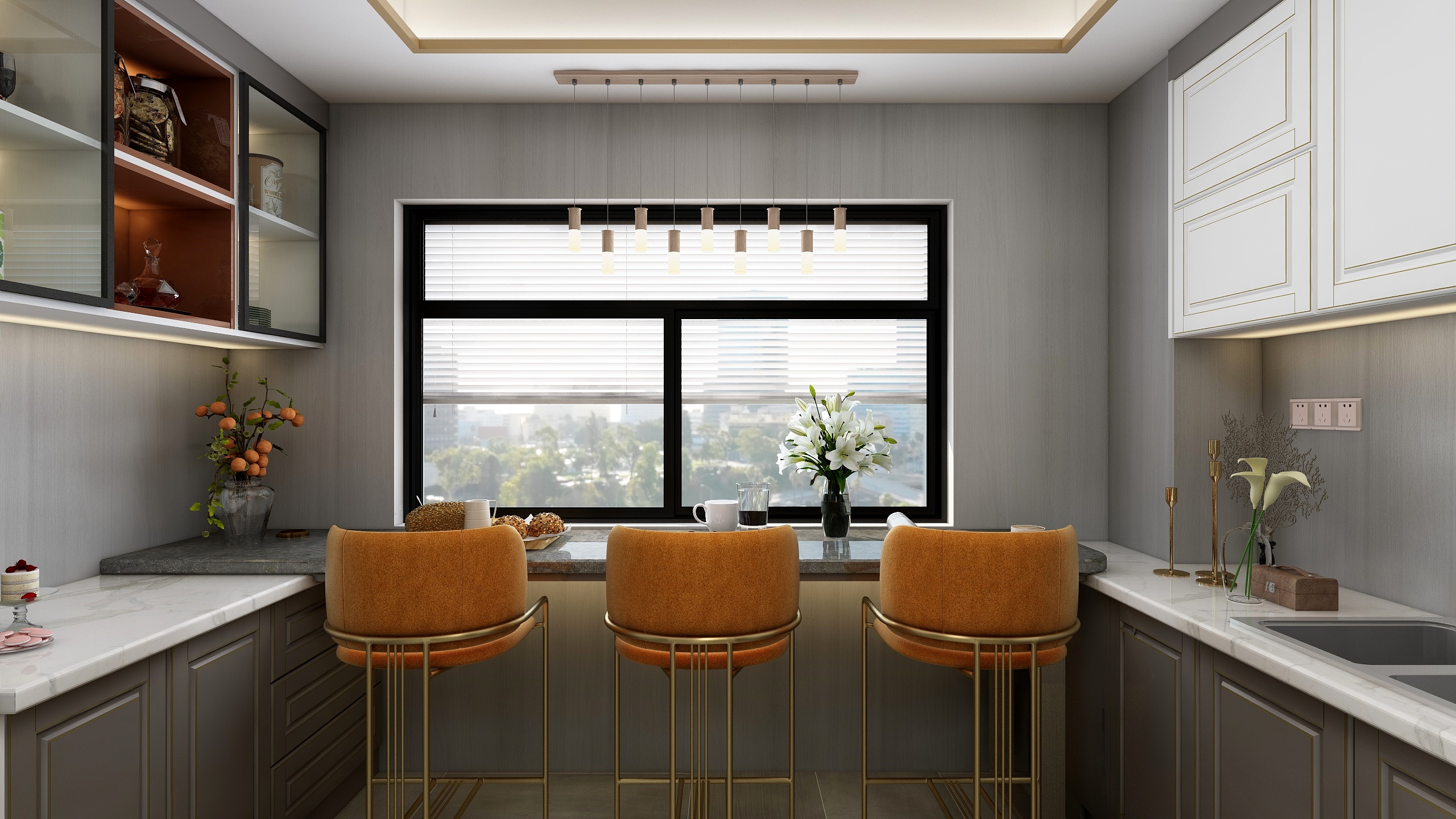 刘月-2层别墅-轻奢装修效果图