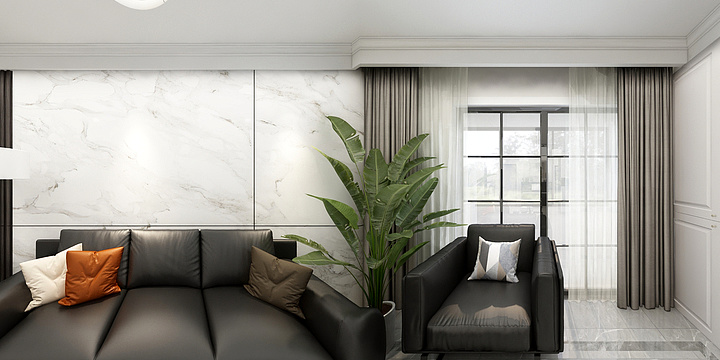 FORSTOUS-现代极简-月牙湖客餐厅-装修设计方案