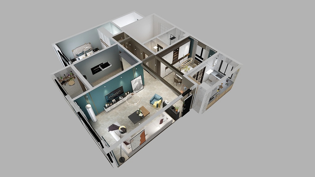 李鹏效果图-世家星城谢女士效果图-装修设计方案