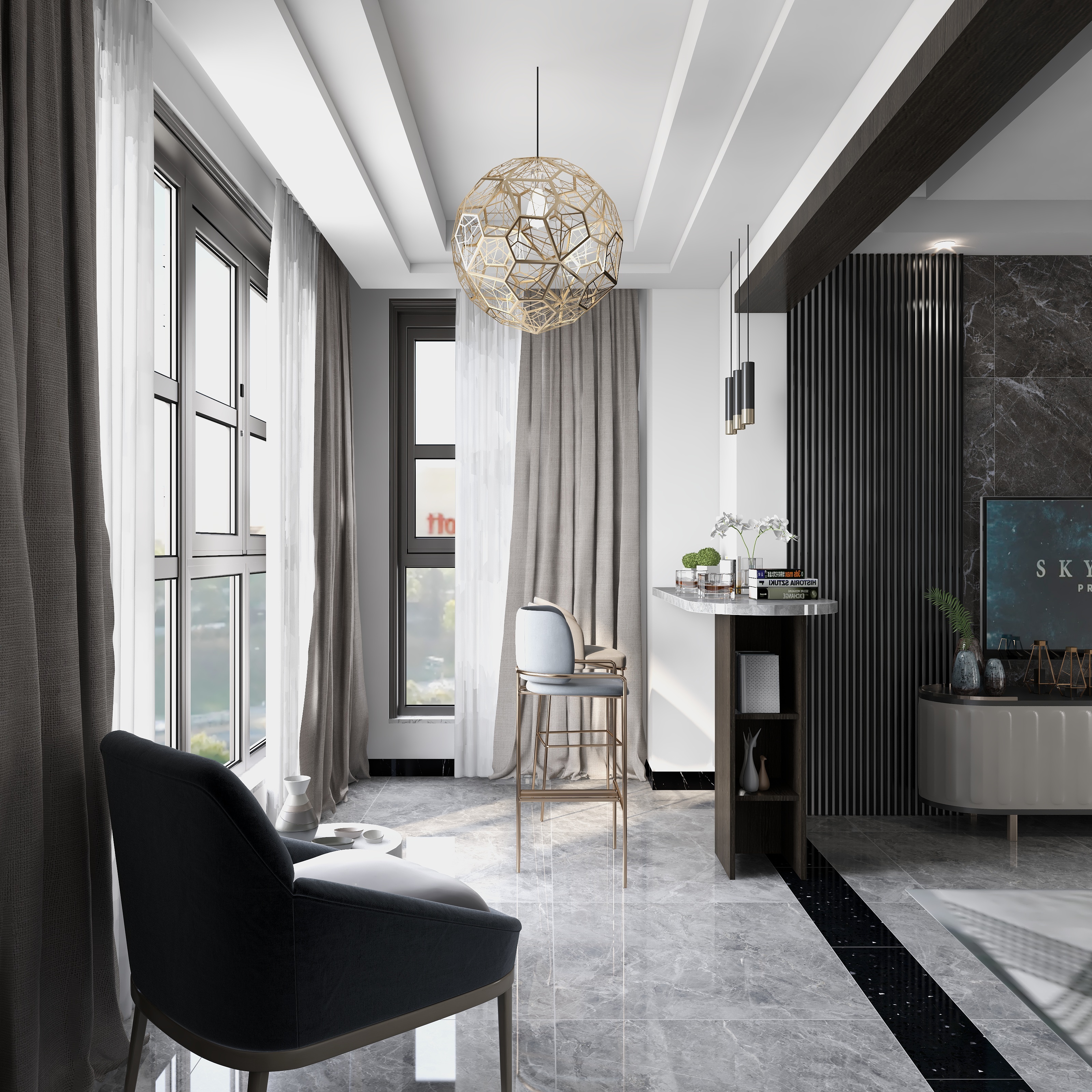 李泽文-南洲国际·清华苑三期107户型装修效果图