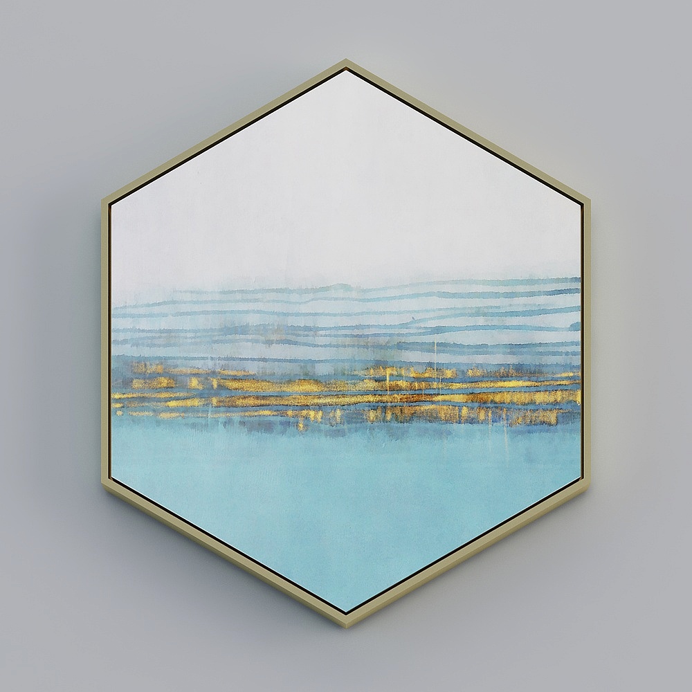 臣萱全屋配画-现代装饰画-六边形组合-海的呼唤I