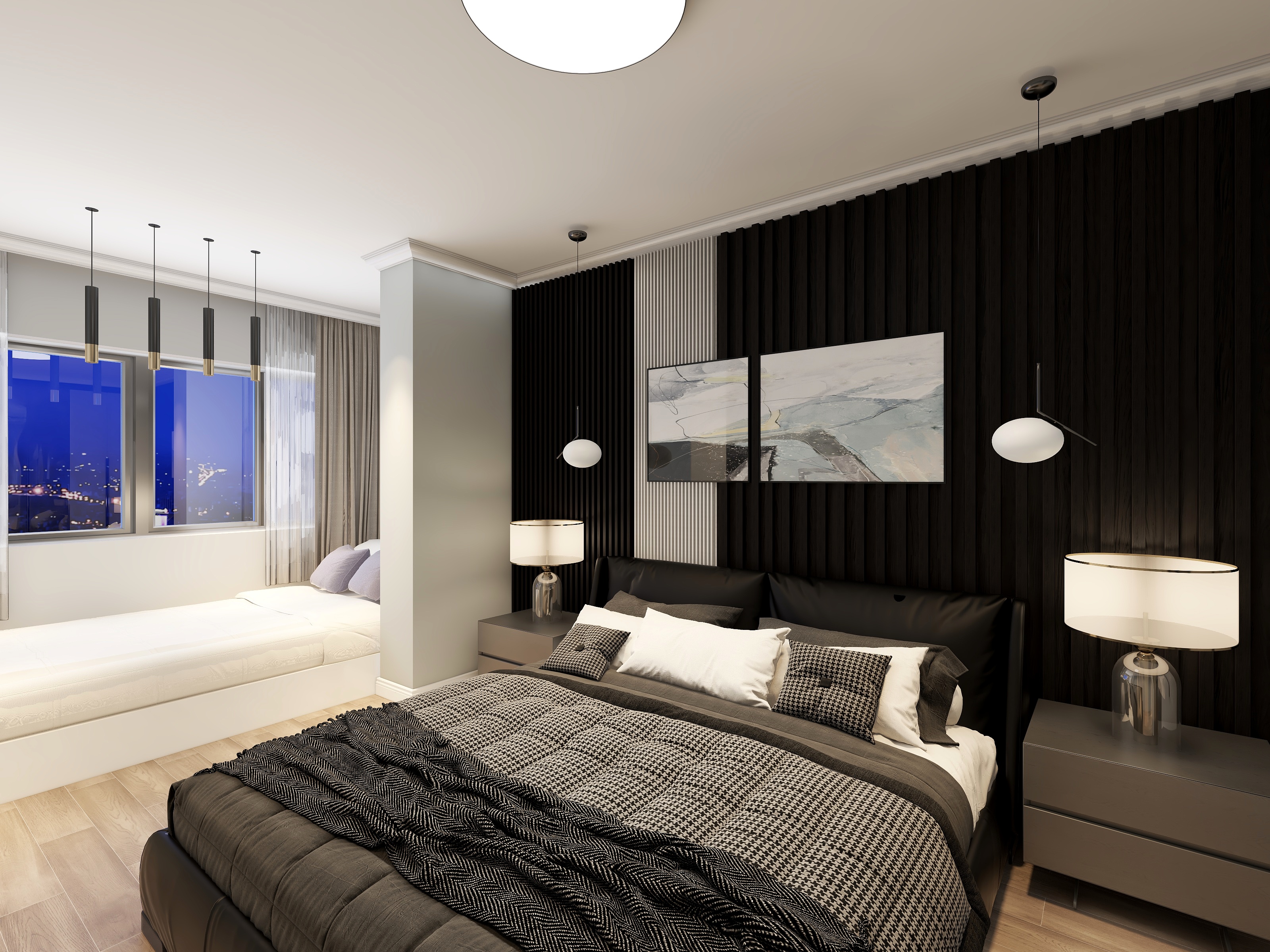 甜甜的小甜饼-115㎡1室-装修设计方案