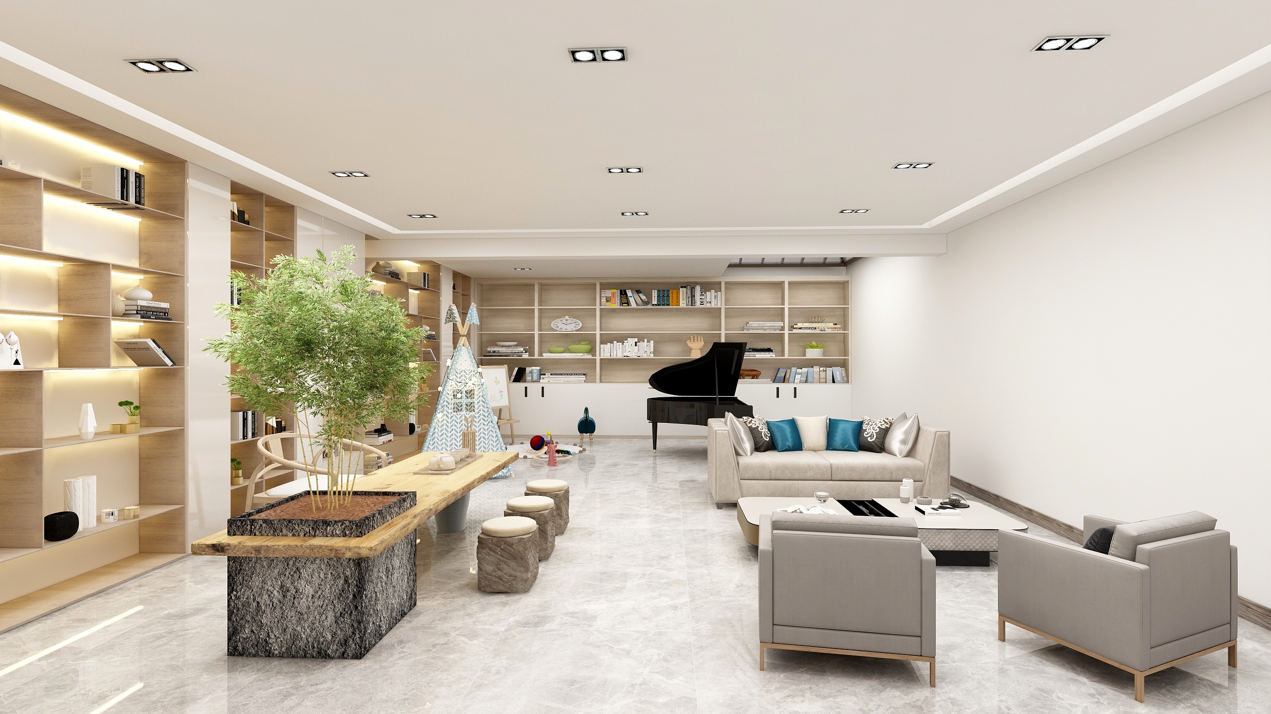 王加荣-云玺大宅负一层效果图准备-装修设计方案