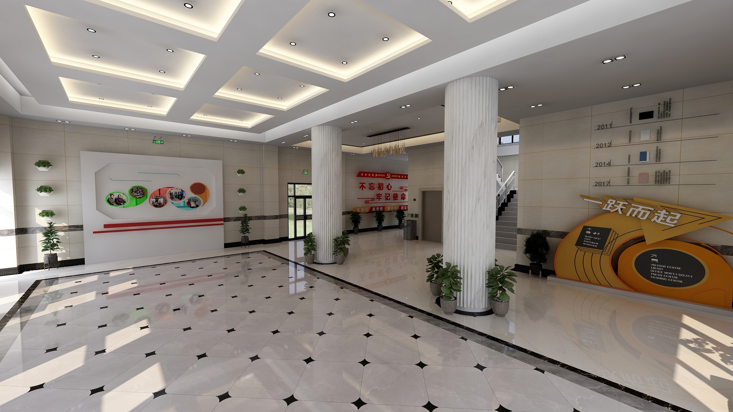 黄坦-锦升装饰-学校门厅-装修设计方案
