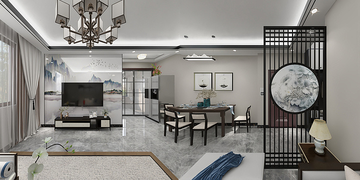 昆鹏设计-星美6-4-802-装修设计方案