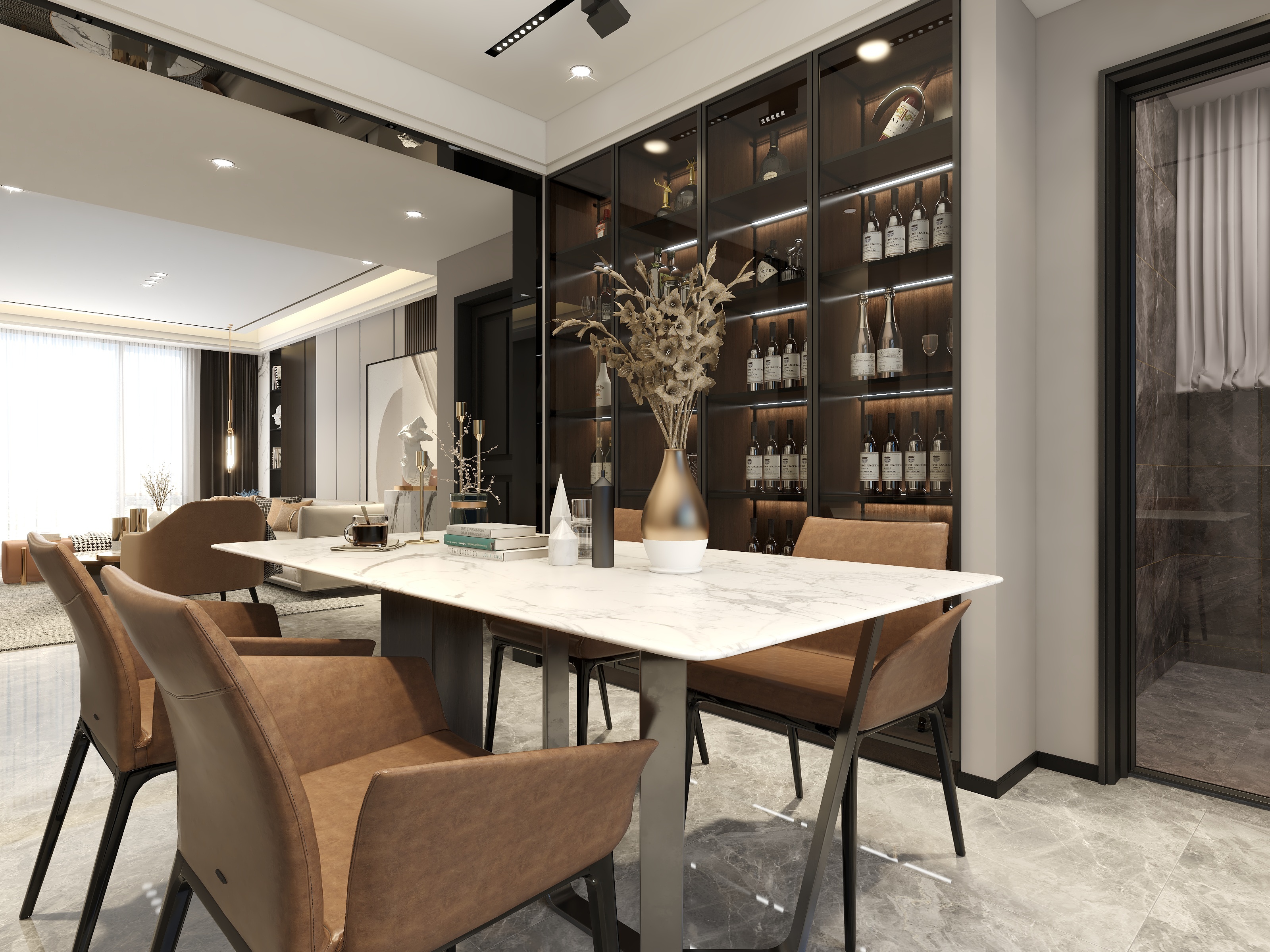 效果图案例方案-145方现代简约三居装修效果图