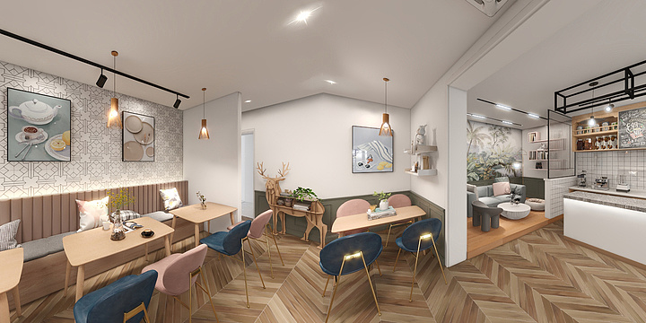 是汐颜-咖啡店-装修设计方案