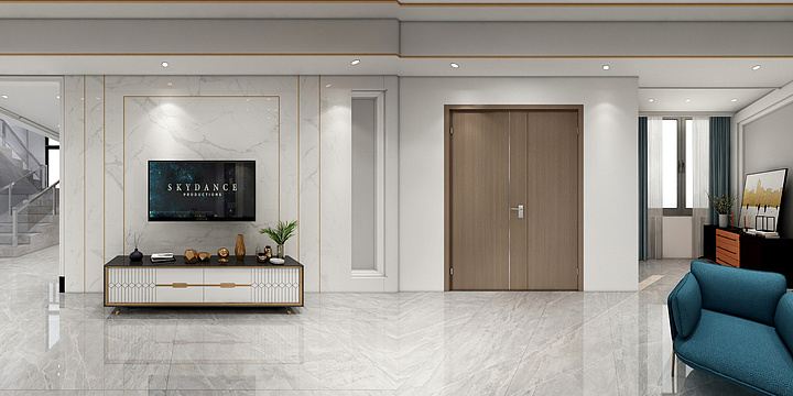 勿忘初心-wcy-美地家园一楼大厅-装修设计方案