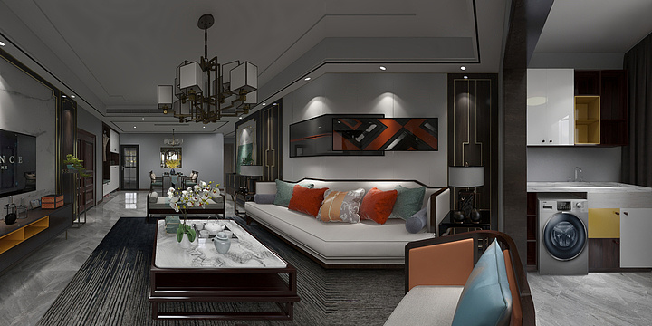 筑简设计-新中式-石棉春天国际-装修设计方案