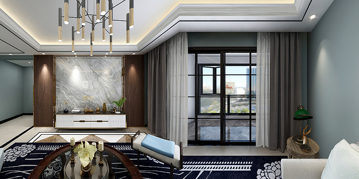 新一飞设计-客餐厅效果-装修设计方案