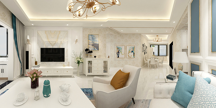 那蓝真天-财富家天下-装修设计方案