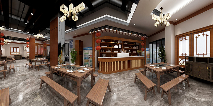 景程居舍装饰设计-老火锅棒棒军老火锅设计-装修设计方案