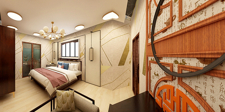 蜗牛gMrB-中式带阳台带露台住宿-装修设计方案