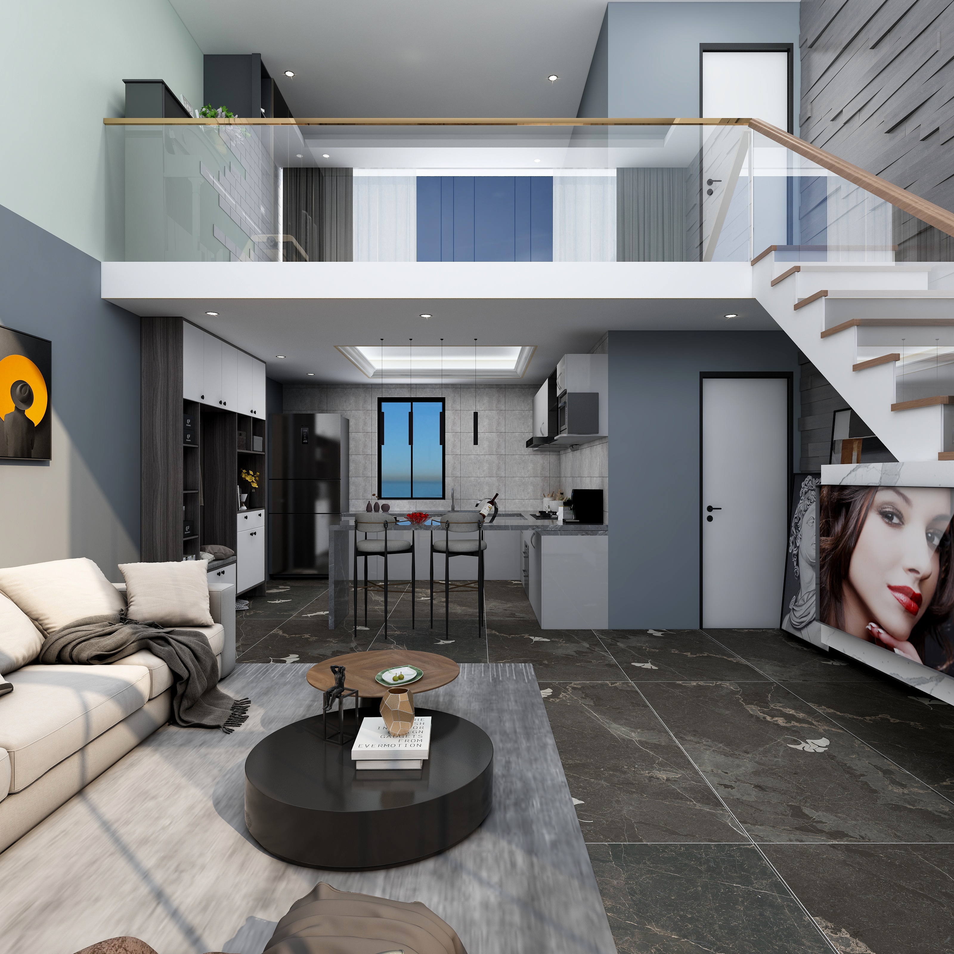 A周瑞-复式公寓装修效果图